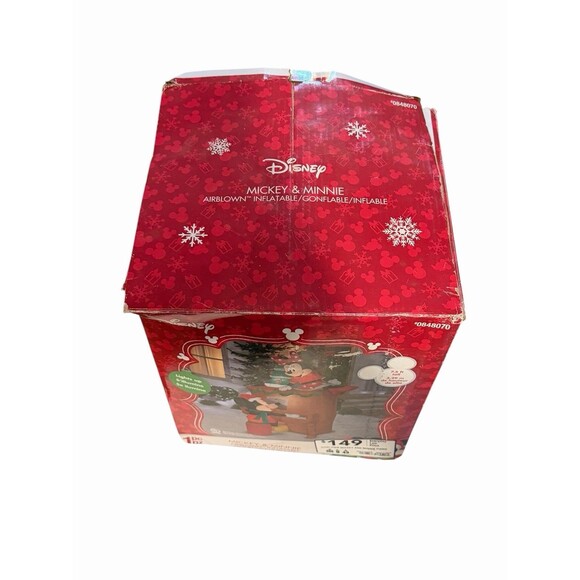 Christmas Disney 7.5 ft Light Up Mickey & Minnie Mouse Piano Airblown Inflatable - Picture 13 of 16